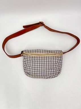 Clare V x HTH gingham leather belt fanny pack